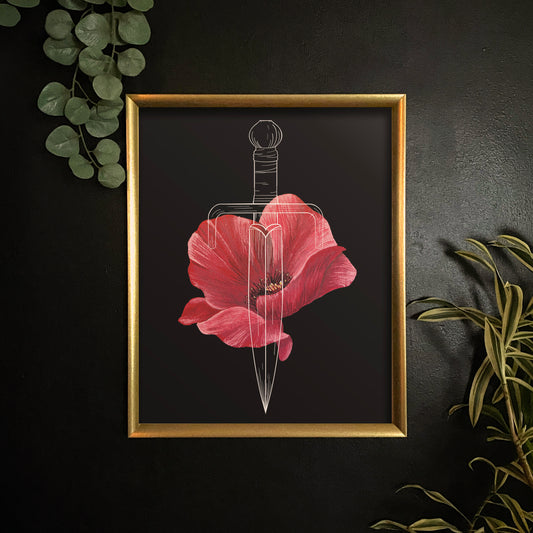 Red Poppy Dagger Fine Art Print